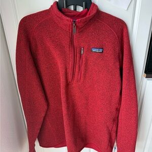 Patagonia Men's half Zip-Up better Sweater in Vibrant Red, large